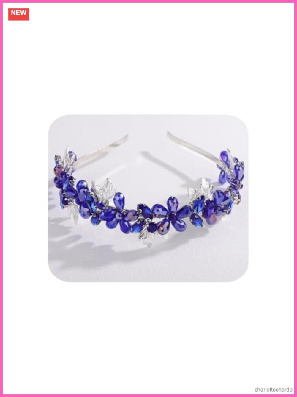 Rhinestone Flower Leaf Bridal Hair Crown Wedding Headband